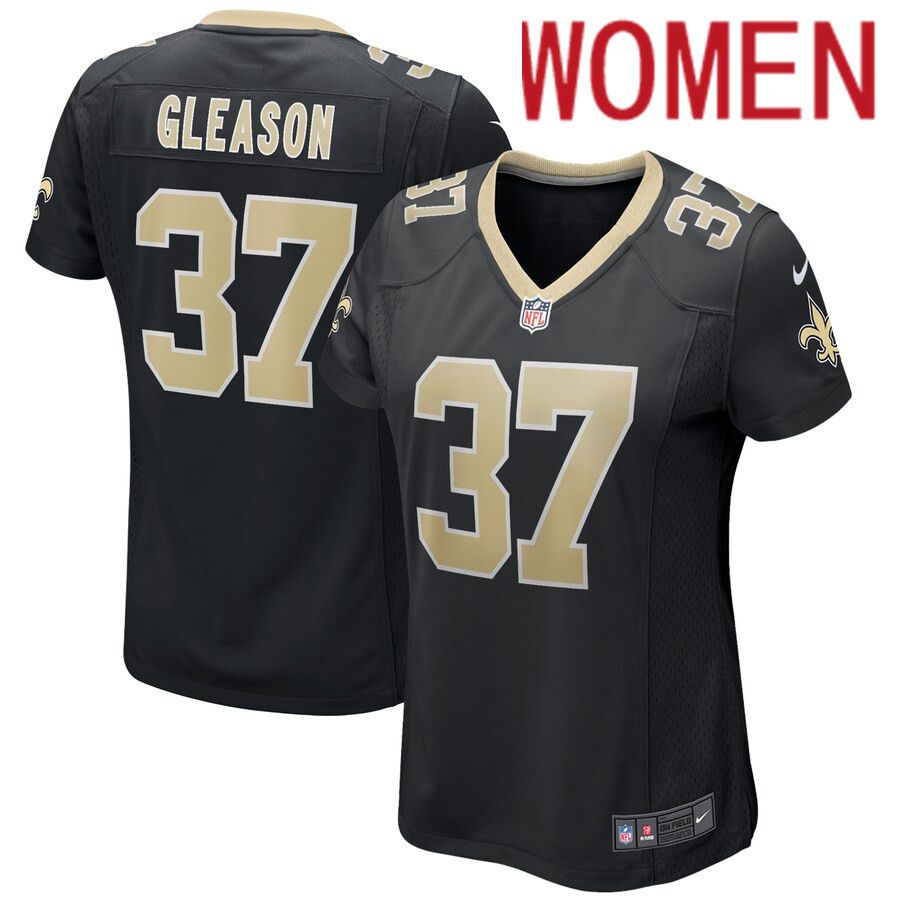 Women New Orleans Saints 37 Steve Gleason Nike Black Game Retired Player NFL Jersey